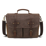Canvas Cross-Body Bag with First-Layer Cowhide Men's Photography Bag Waxed Retro Shoulder Cross-Body Factory Direct Order